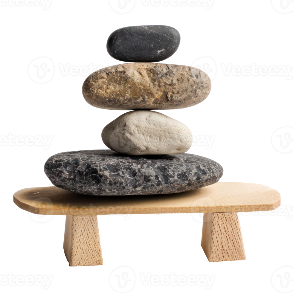 Balanced Stone, spar and wellness concept isolate on transparency background png