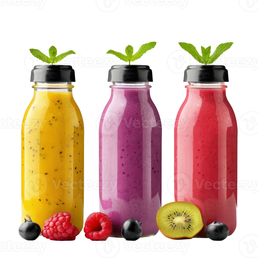 mix fruit smoothies bottle isolated on transparency background png