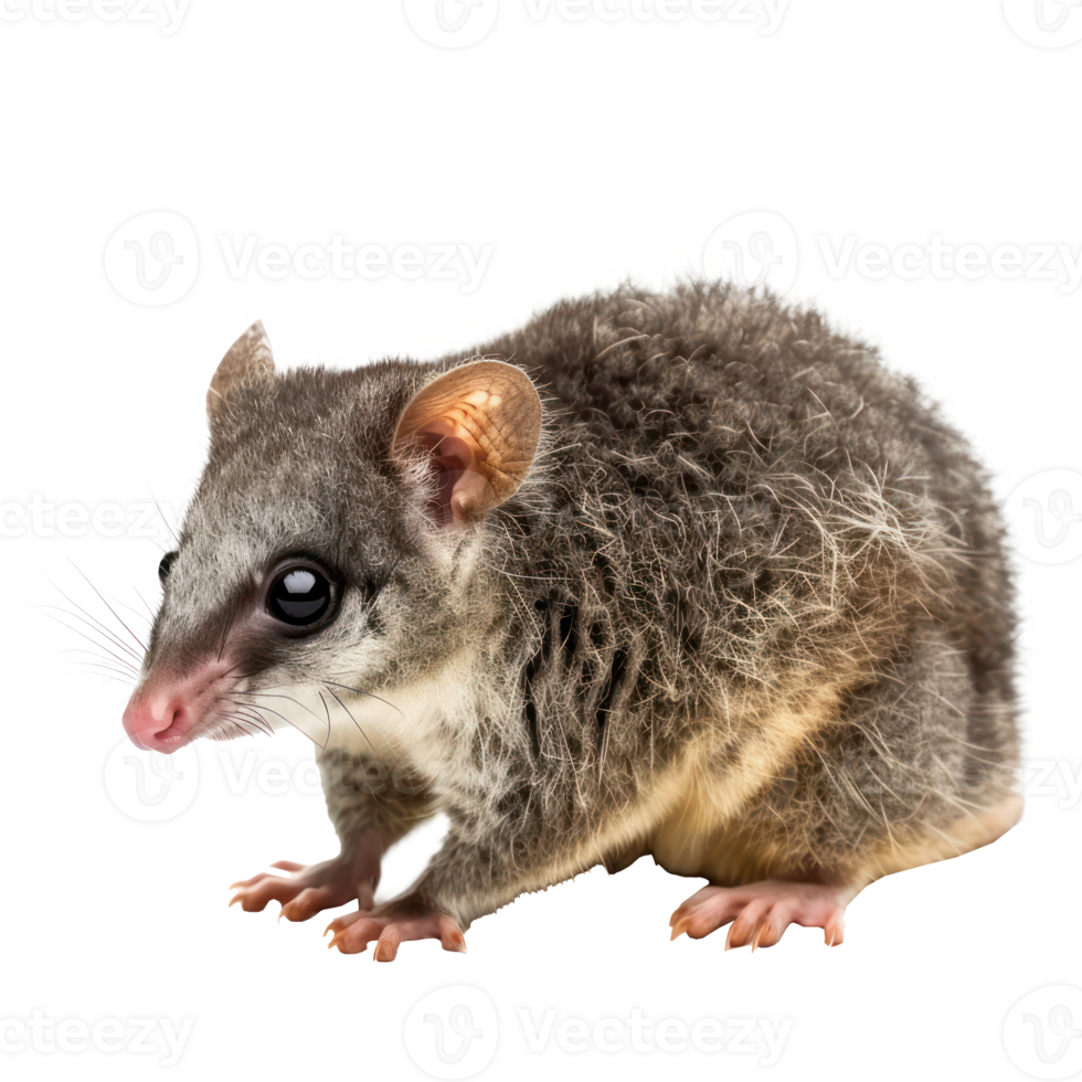 Possum side view full body isolate on transparency background png