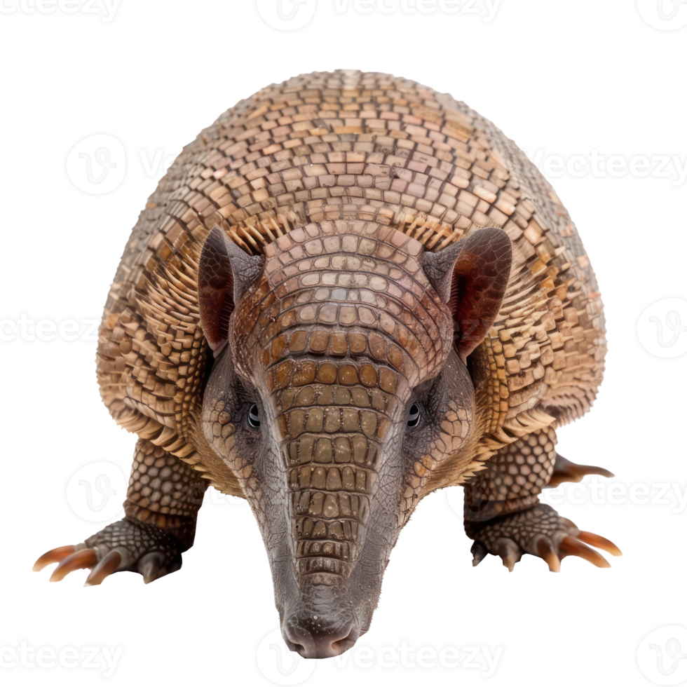 Armadillo front view full body isolate on transparency background png
