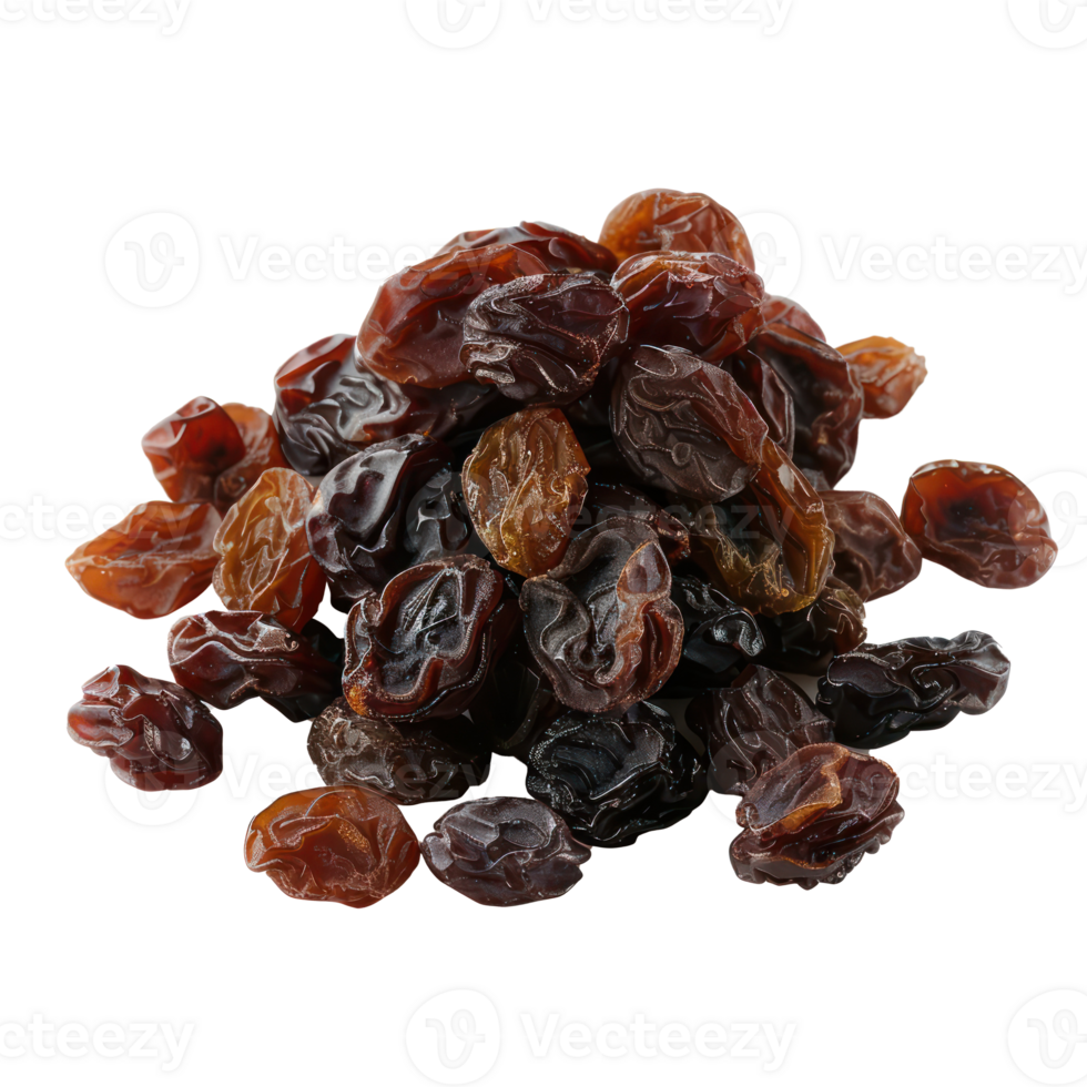 Raisins front view isolate on transparency background png