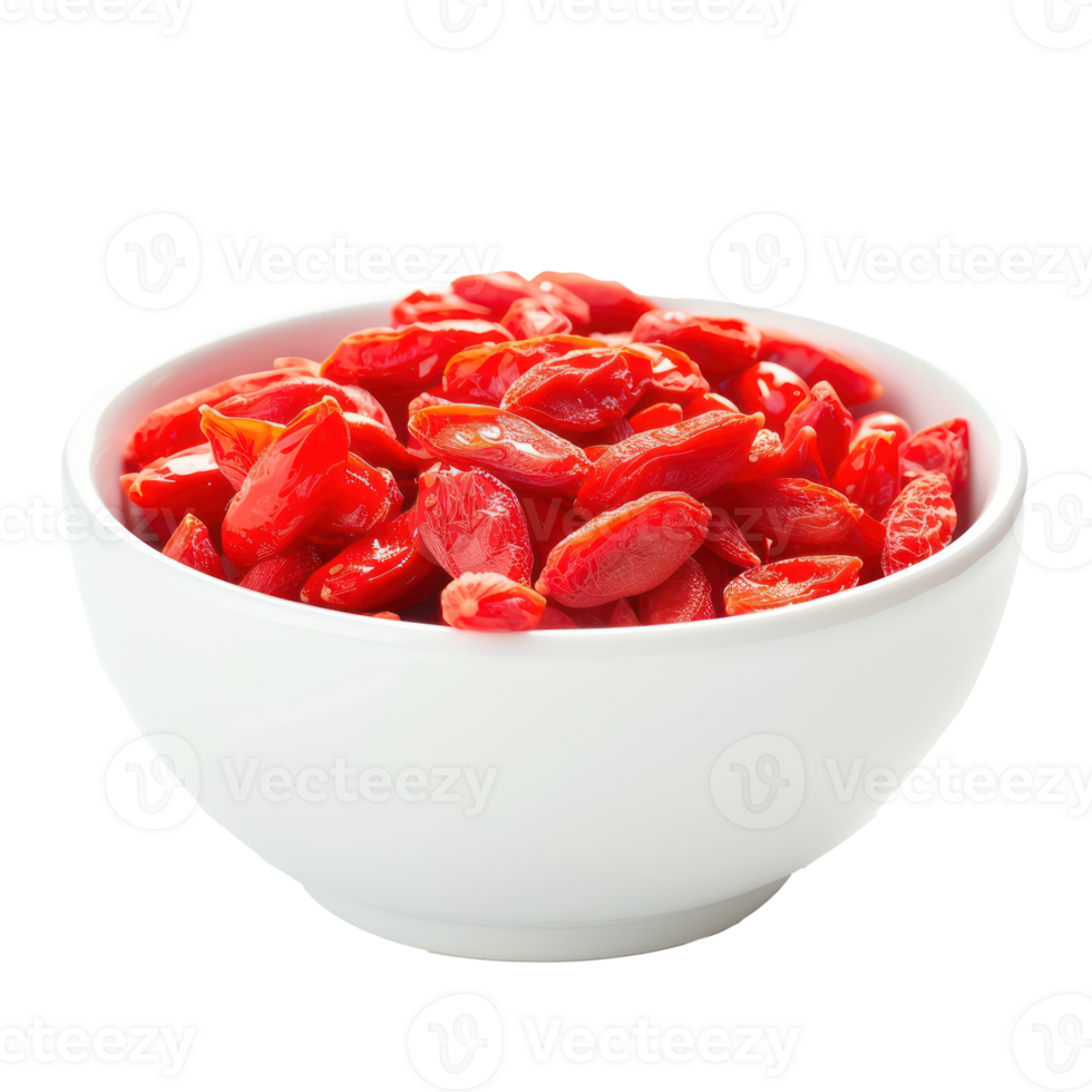 Closeup Goji berries isolate on transparency background png