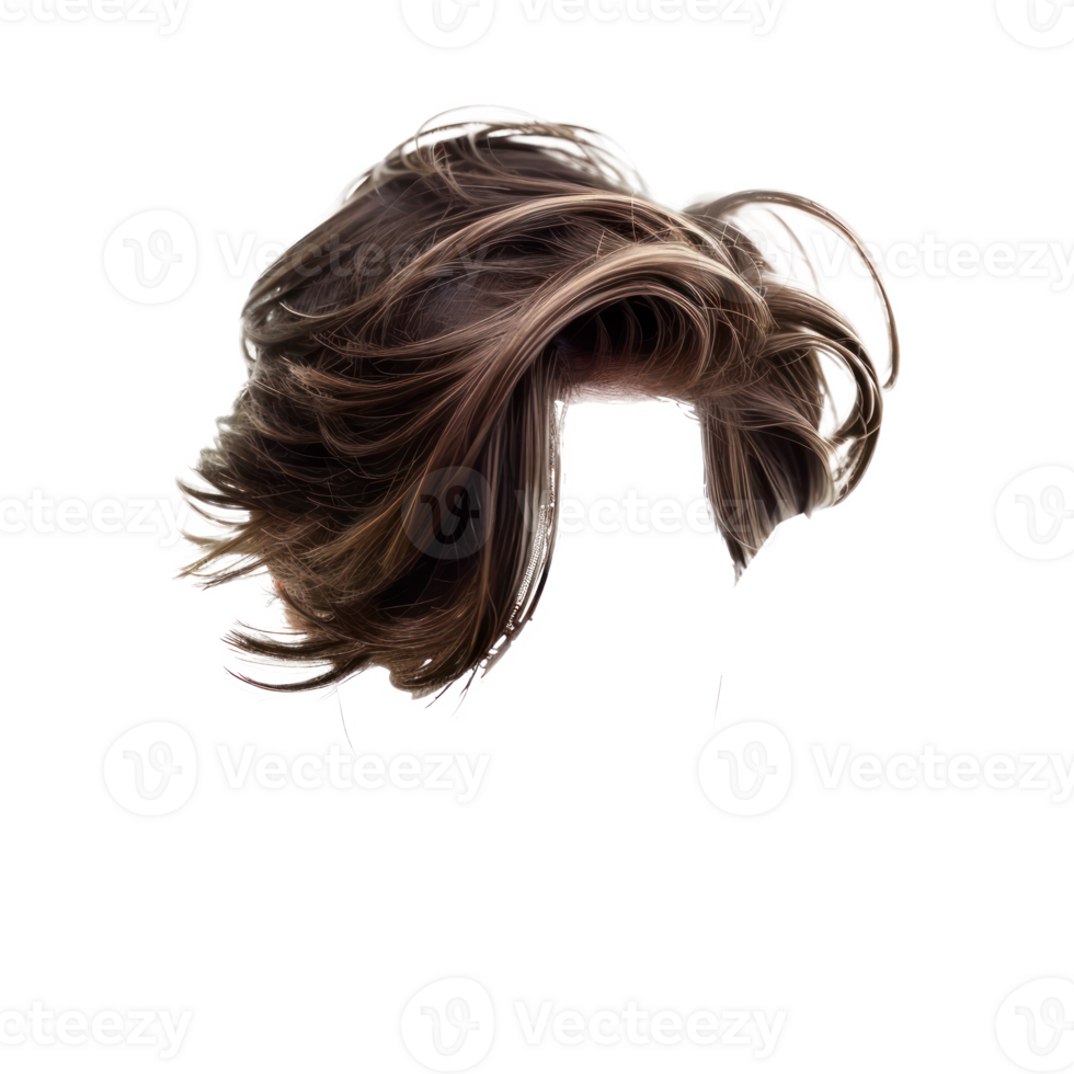 Disconnected Undercut Stylish men hair wig, fashionable hairstyle front view isolate on transparency background png