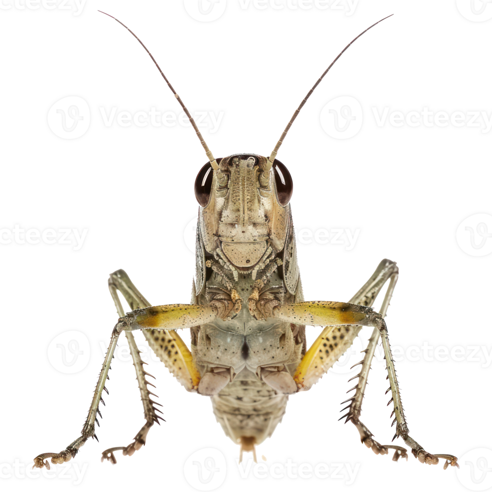 Cricket front view full body isolate on transparency background png