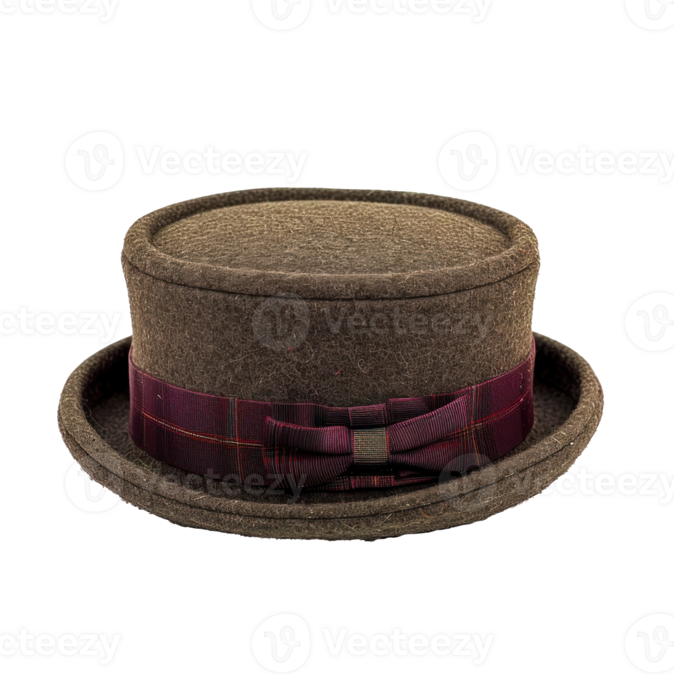 Pork Pie Hat front view full length isolate on transparency background png