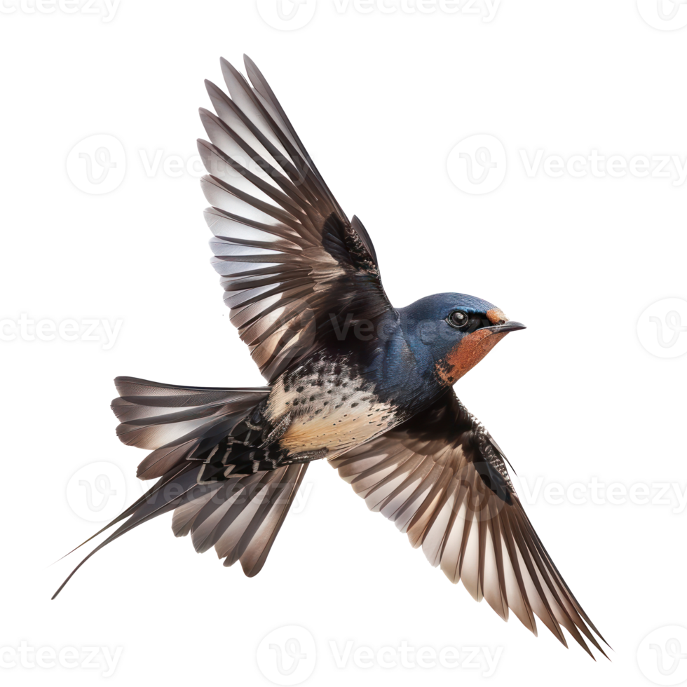 Swallow bird fly full body isolate on transparency background png