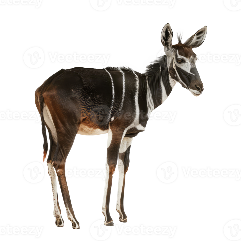 Okapi full body isolate on transparency background png