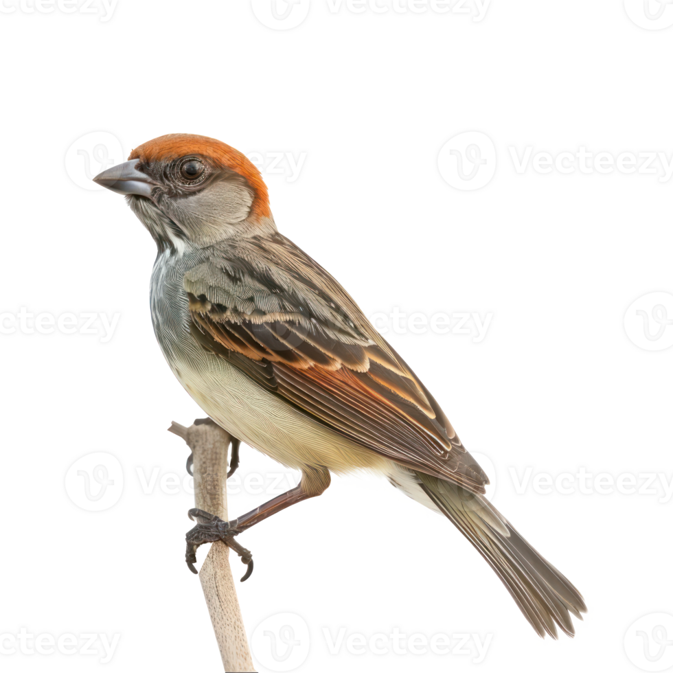 Passerine side view full body isolate on transparency background png