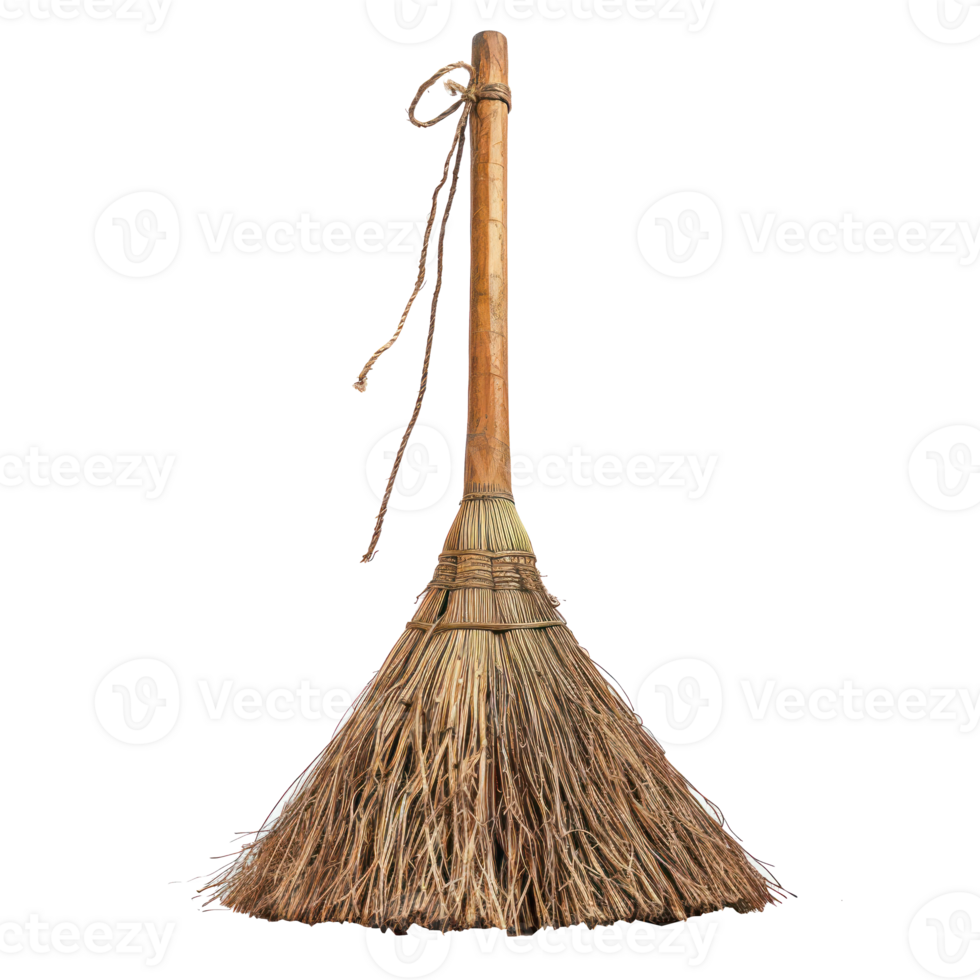 Broom front view full length isolate on transparency background png