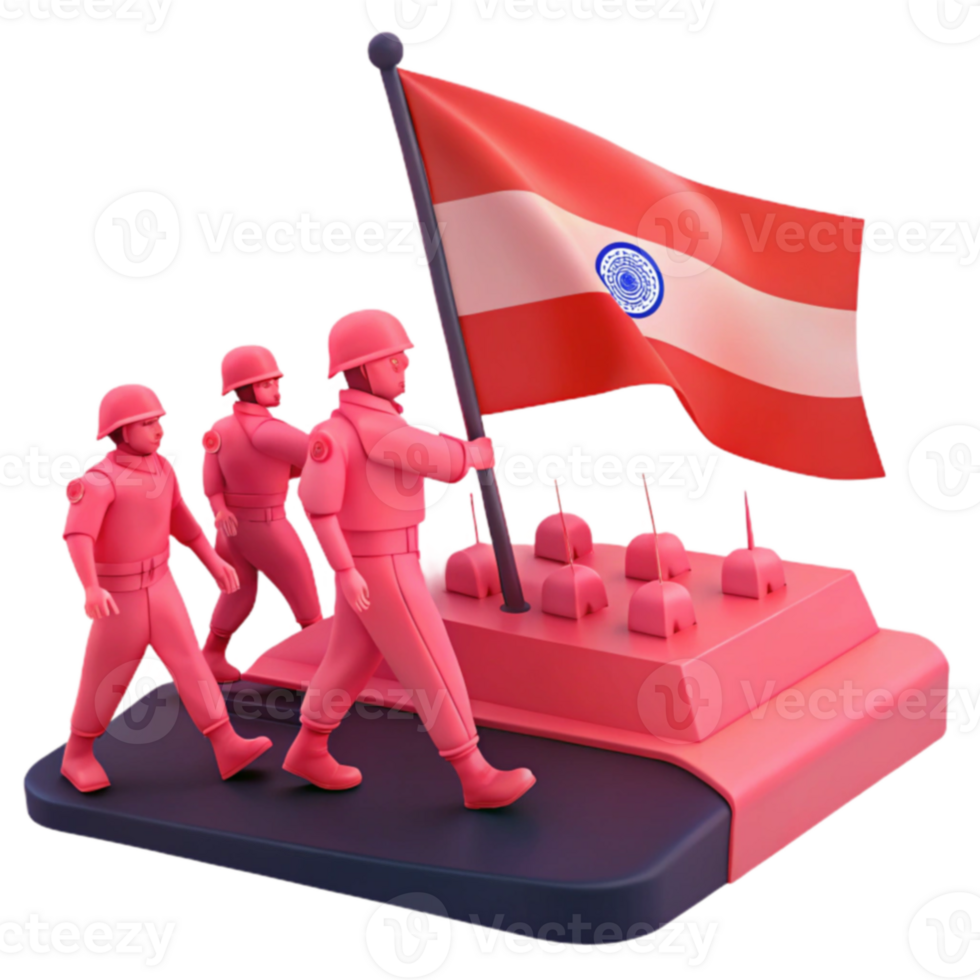 Soldiers Marching with a Flag png