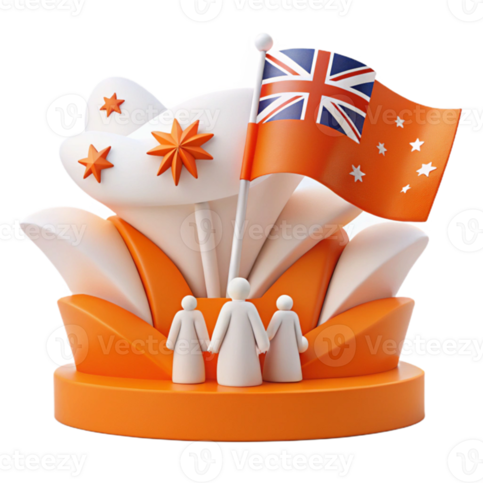 Symbolic Representation of Unity and Cooperation with Flags and Figures png