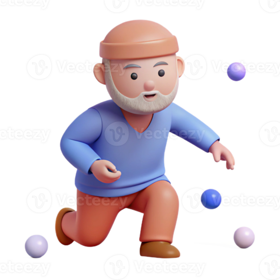 3D Cartoon Illustration of a Person Juggling png