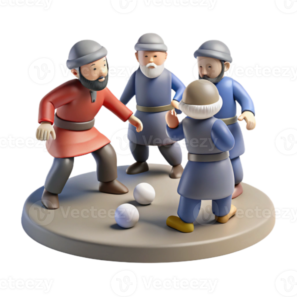 Four Cartoon Characters Playing With Eggs png