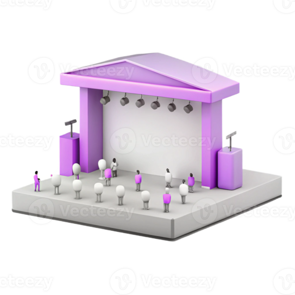 Stage with Audience and Lights png