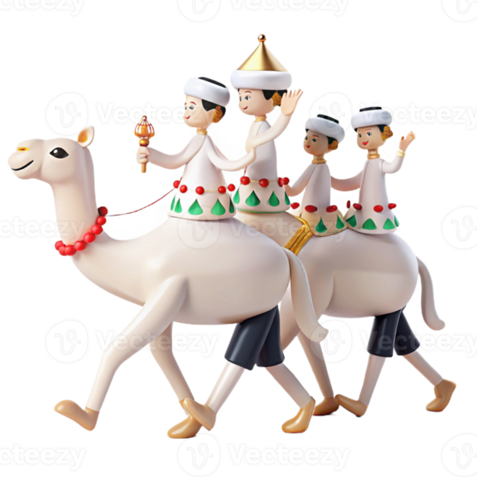 Three Wise Men Riding a Camel png