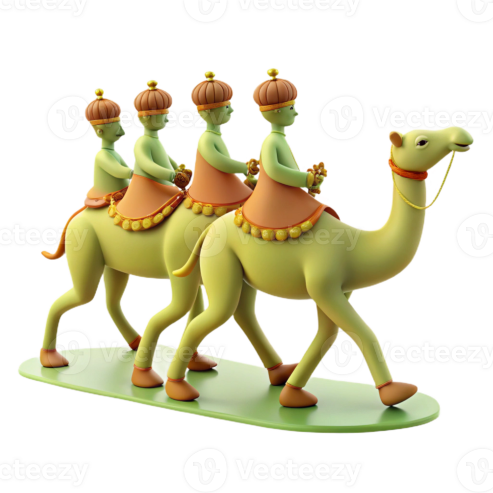 Three Wise Men Riding Camels png