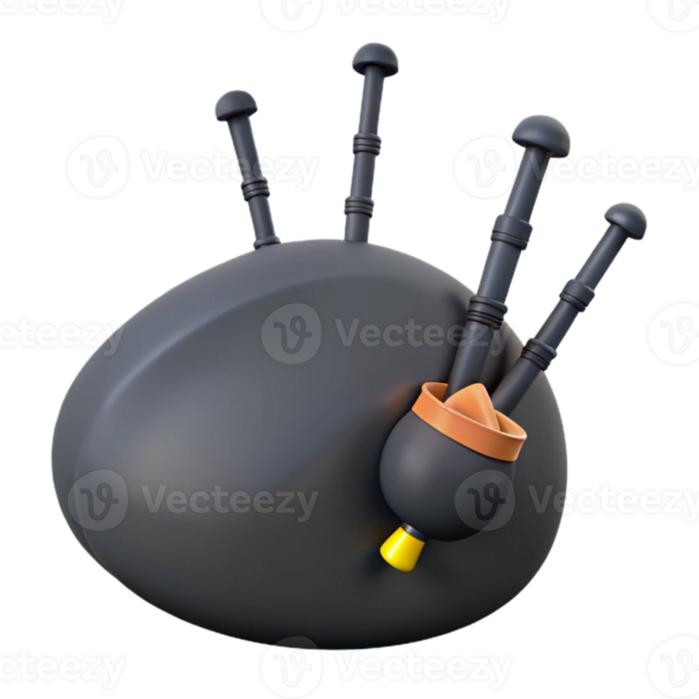 3D Render of a Bagpipe png