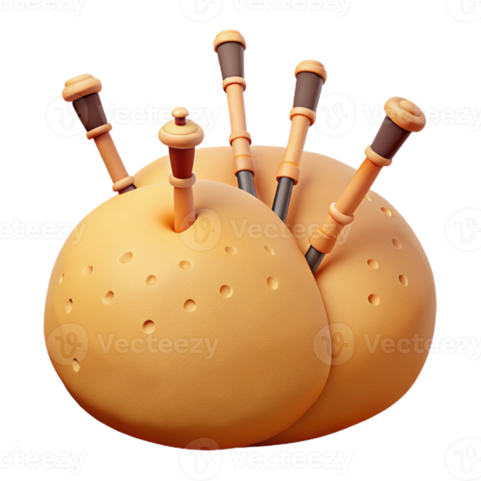 3D Rendered Bagpipe Illustration png