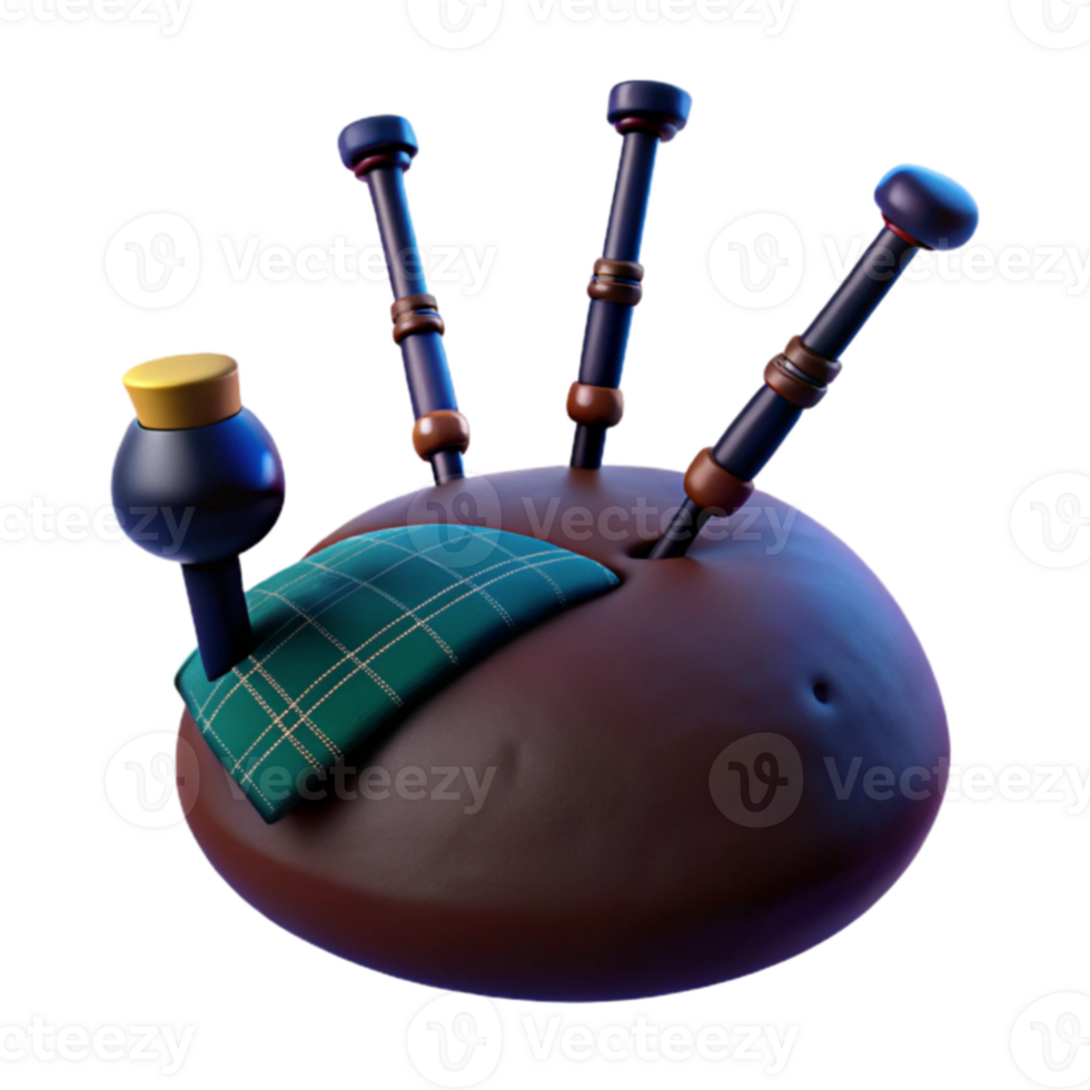 3D Render of a Bagpipe png