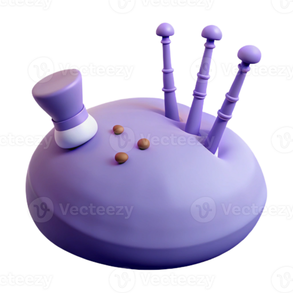 3D Render of Purple Bagpipe png