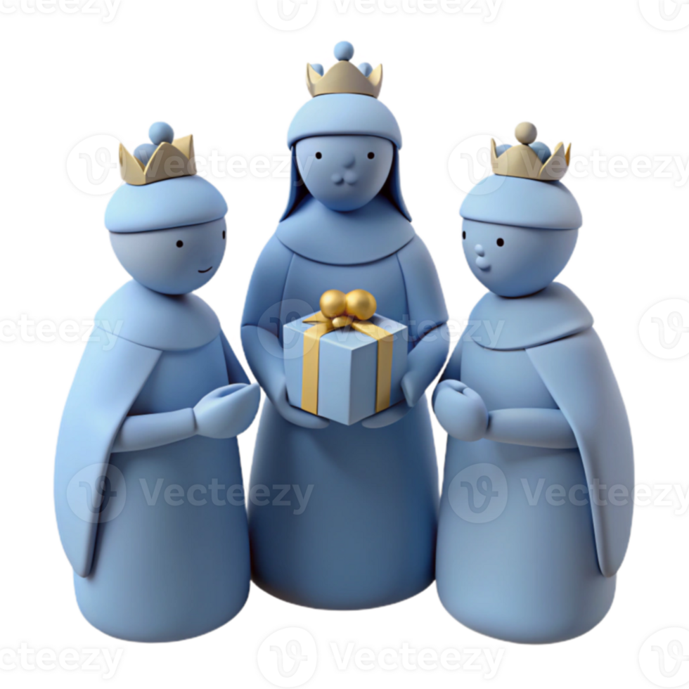 Three Wise Men Holding a Gift Box png