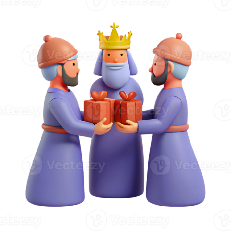 Three Wise Men Giving Gifts to a King png