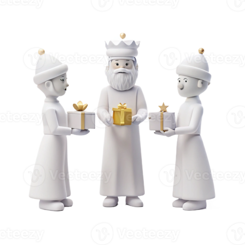 Three Wise Men Holding Gifts png