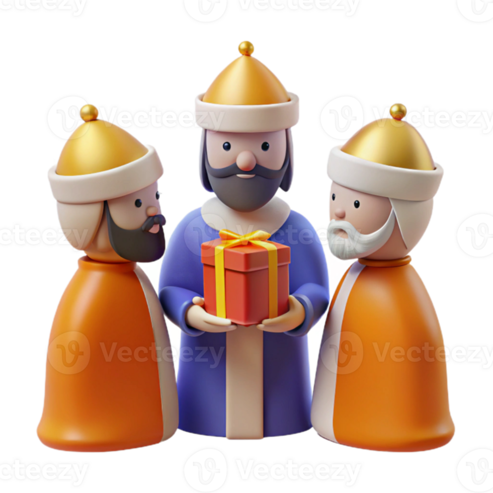 Three Wise Men Holding a Gift png