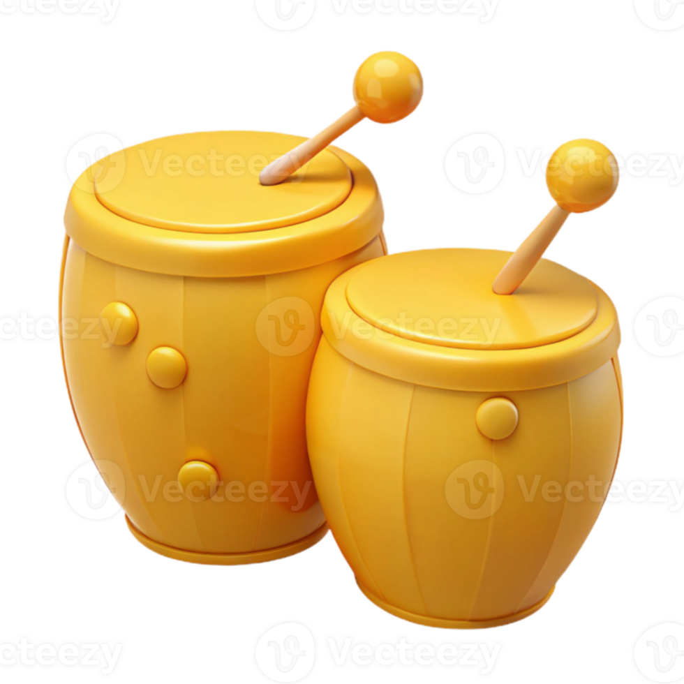Two Yellow Drums with Sticks png