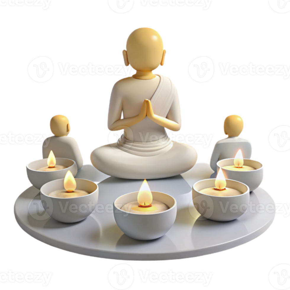 Meditation with Candles and Figurines png