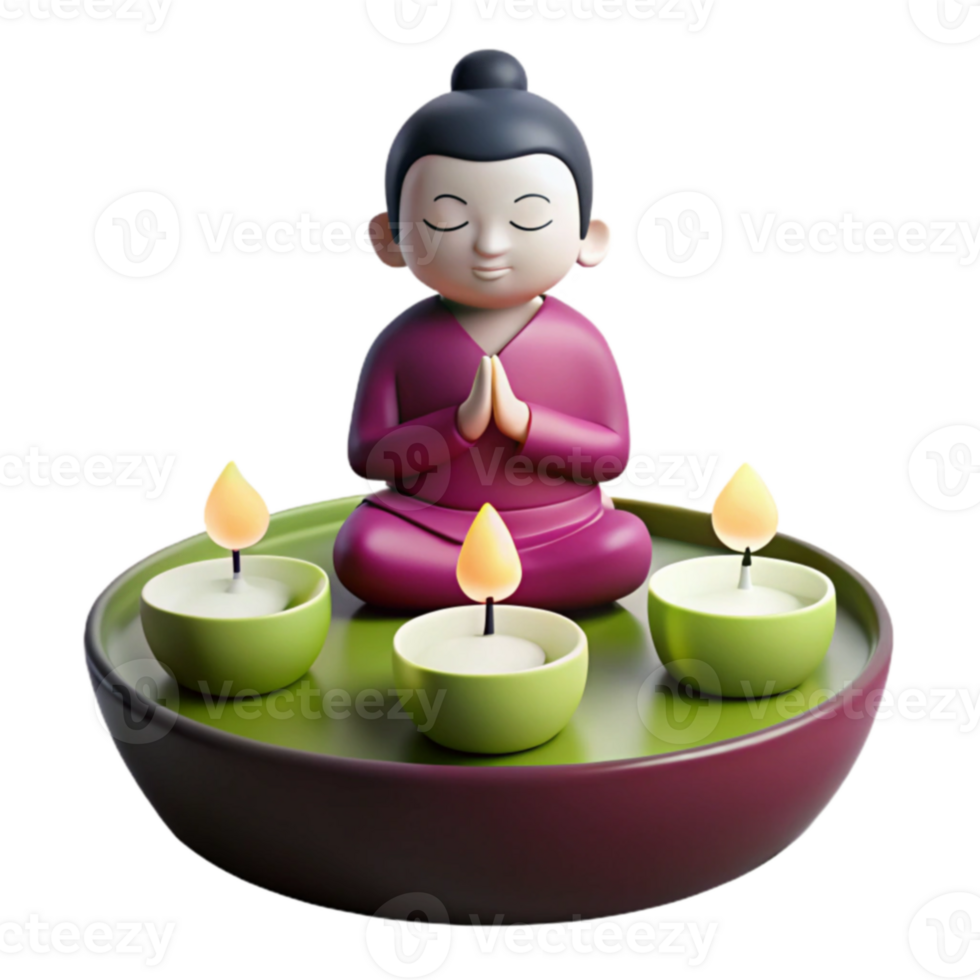 Meditation Figure with Candles png
