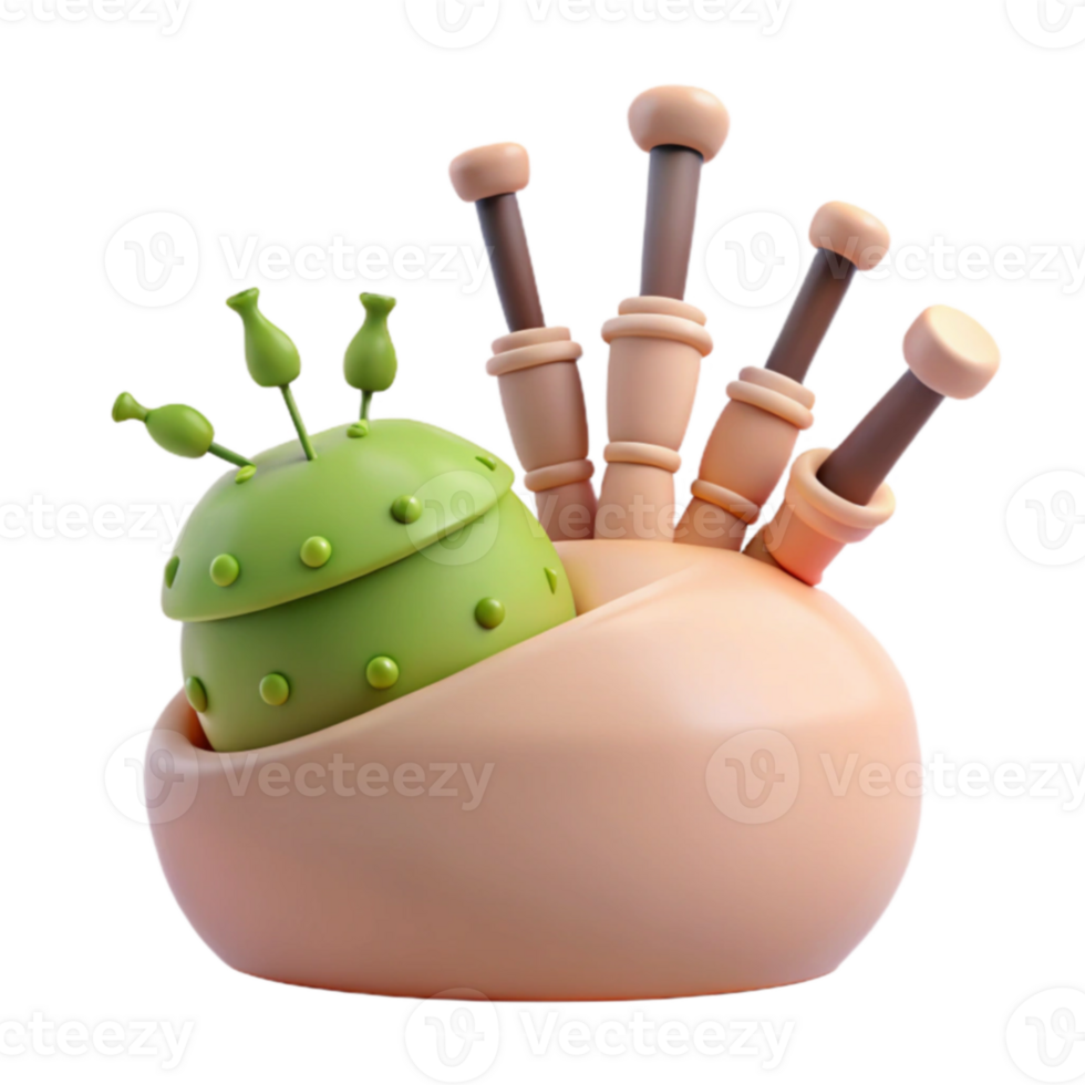 3D Rendered Illustration of a Bagpipe png