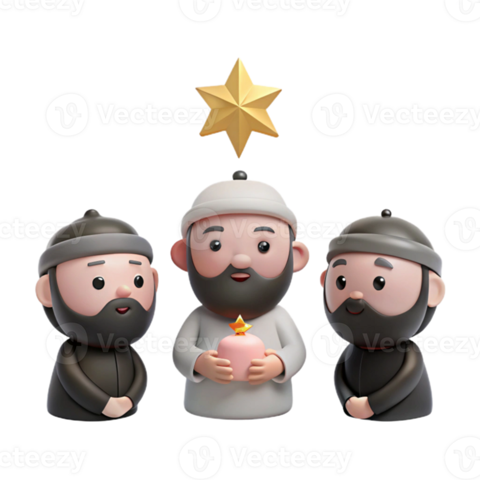 Three Wise Men 3D Illustration png