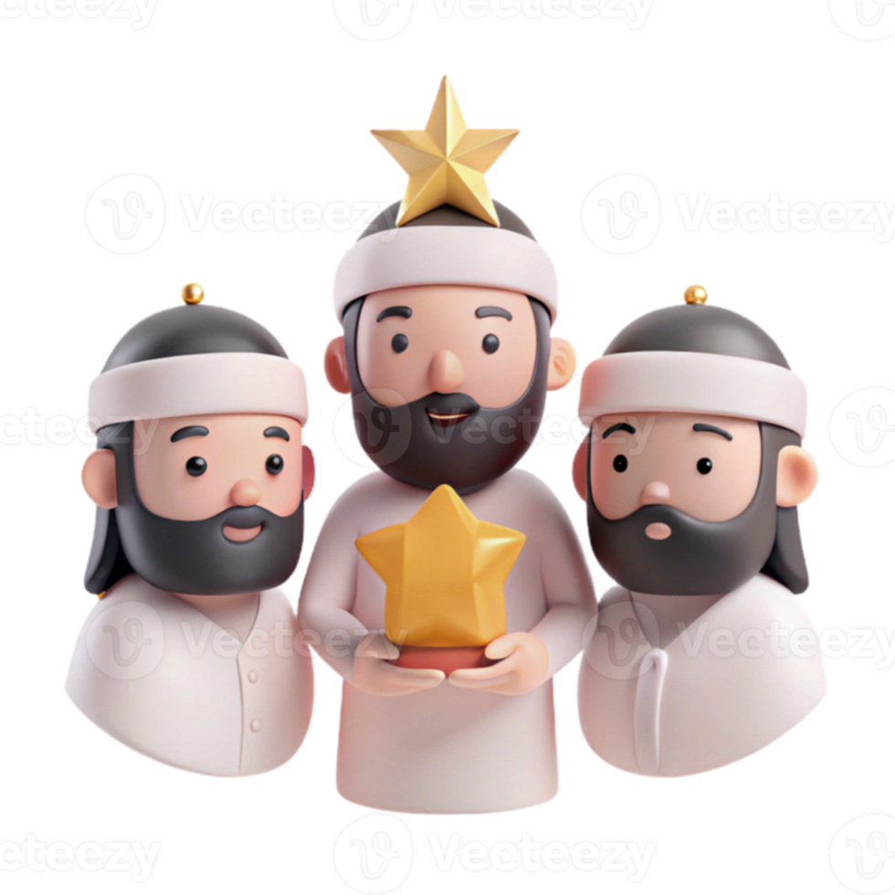 Three Cartoon Characters With Star Award png