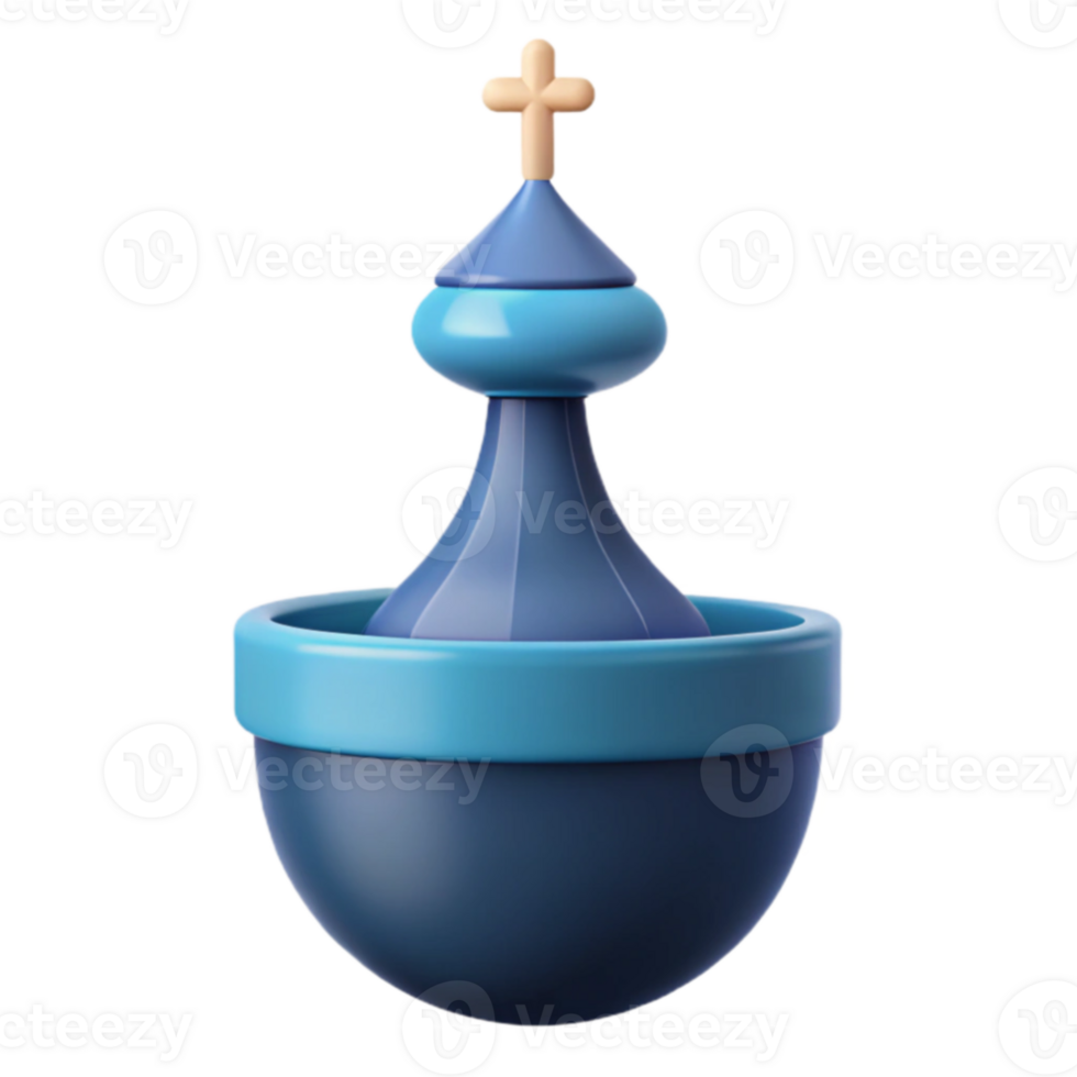3D Rendered Blue Church with Cross png