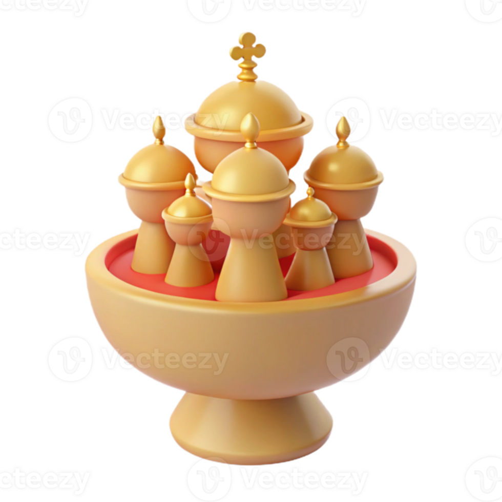 Golden Dome Structures on a Bowl png