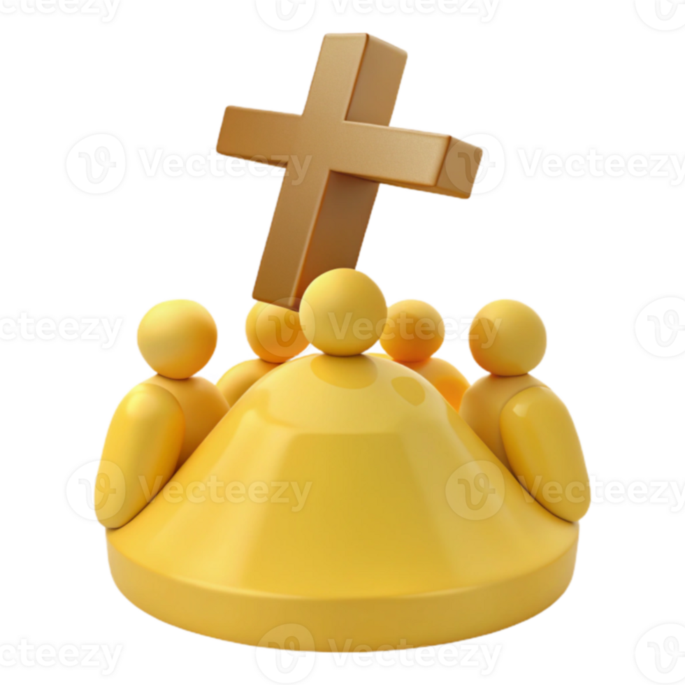Christian Symbolism Cross and People Together png