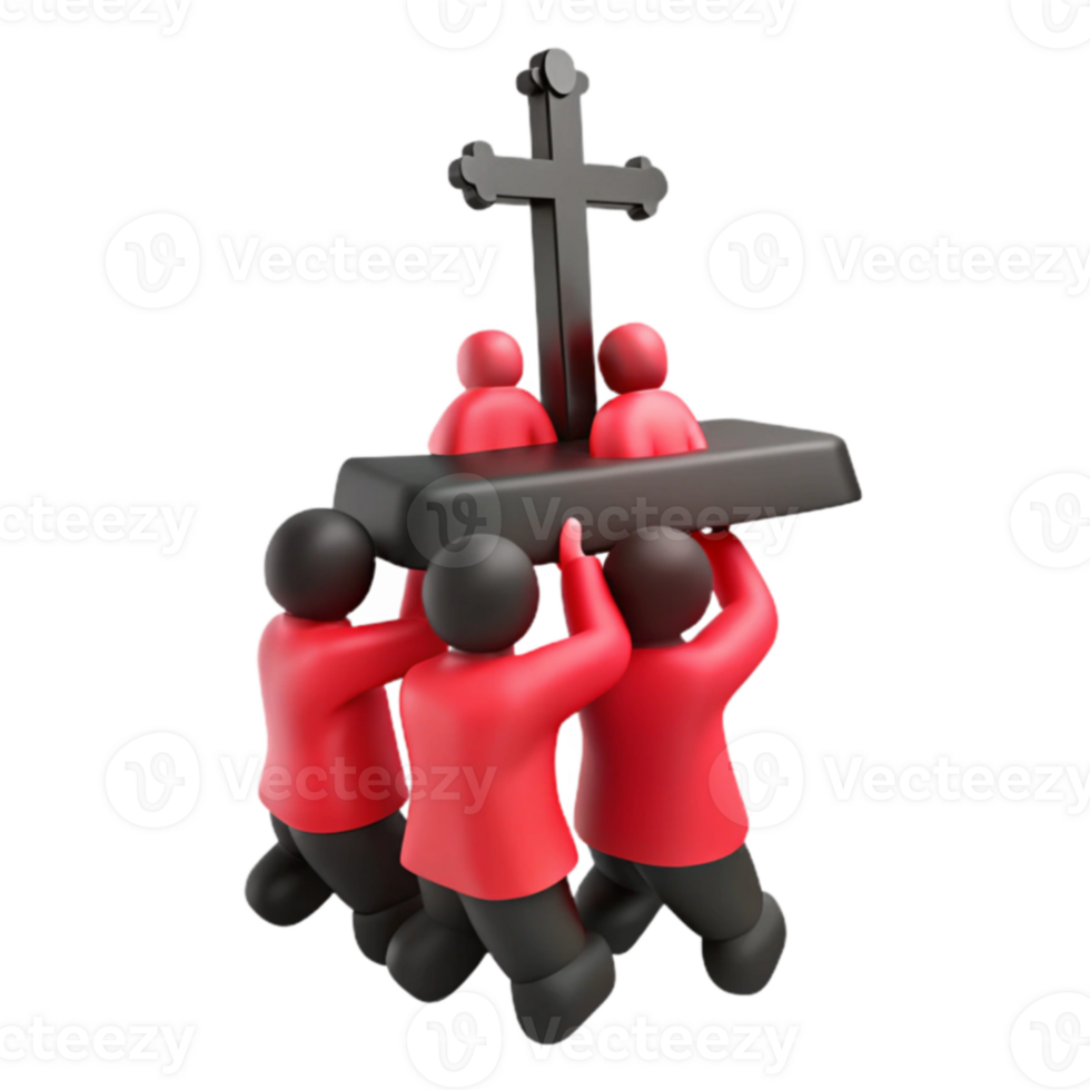 Carrying the Cross A Symbolic Illustration of Sacrifice and Shared Responsibility png