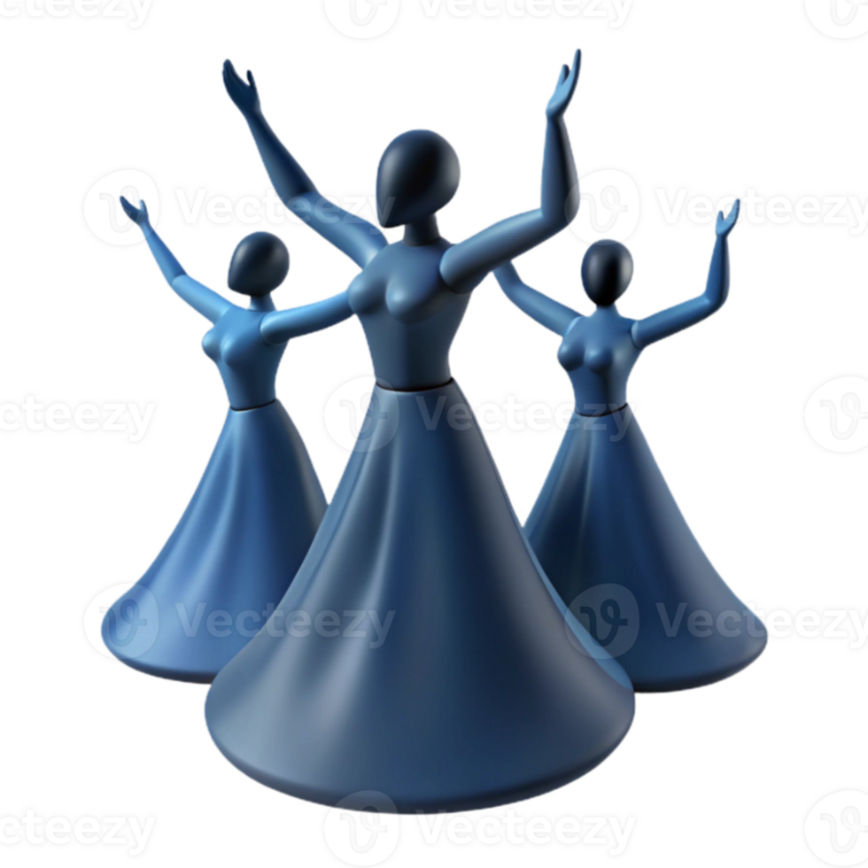 Three Figures in a Whirling Dance png