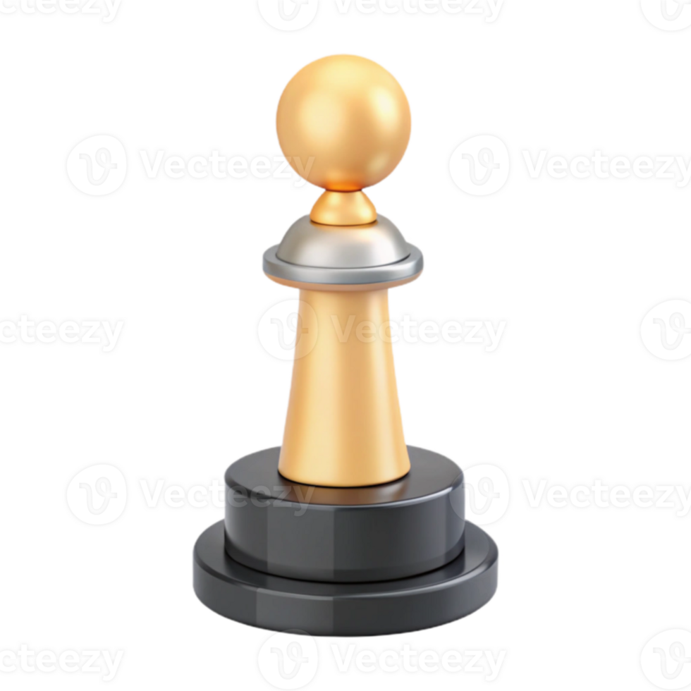 Golden Award Trophy with a Round Base png