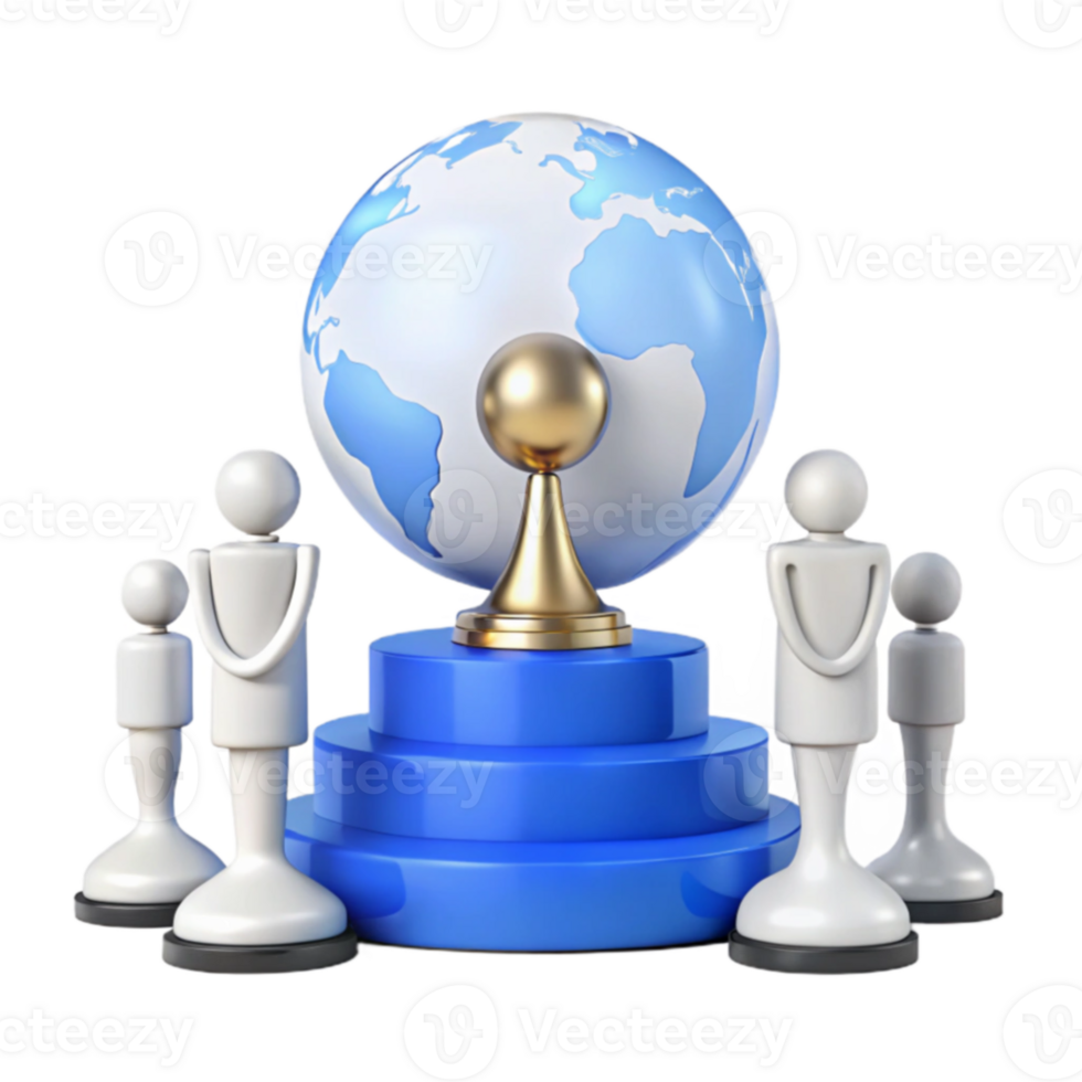 Global Collaboration and Teamwork A 3D Illustration of Unity and Success png