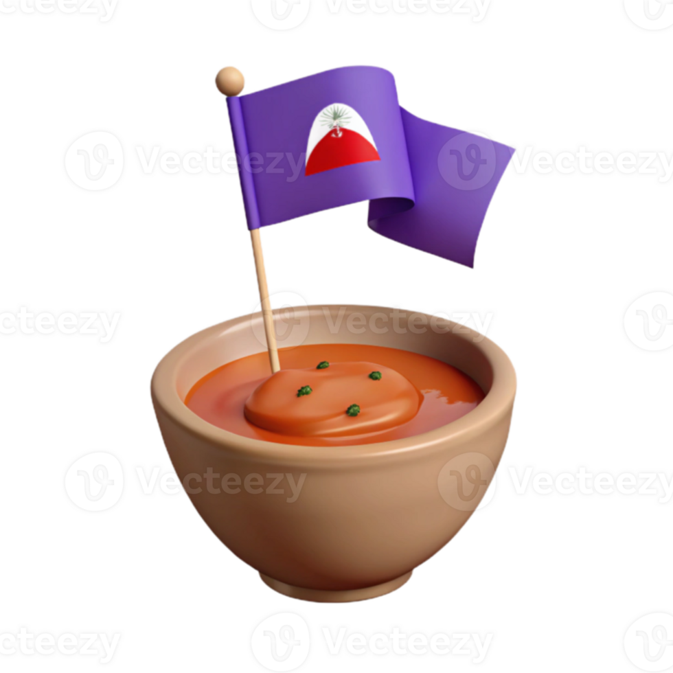 Purple Flag in a Bowl of Soup png