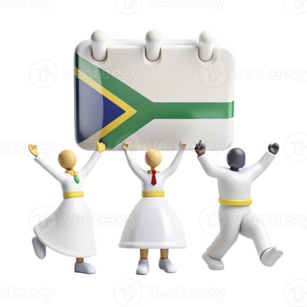 Celebrating Diversity with a South African Flag png