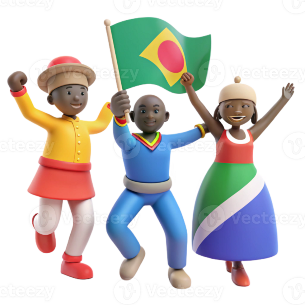 Celebration of Diversity with Flags and Joyful Characters png