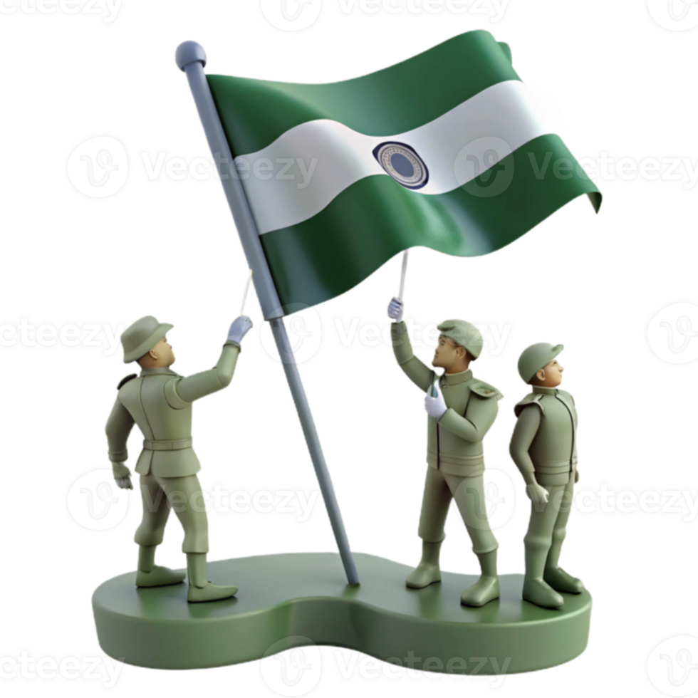 Soldiers Raising a Flag with a White Stripe and a Circle in the Center png