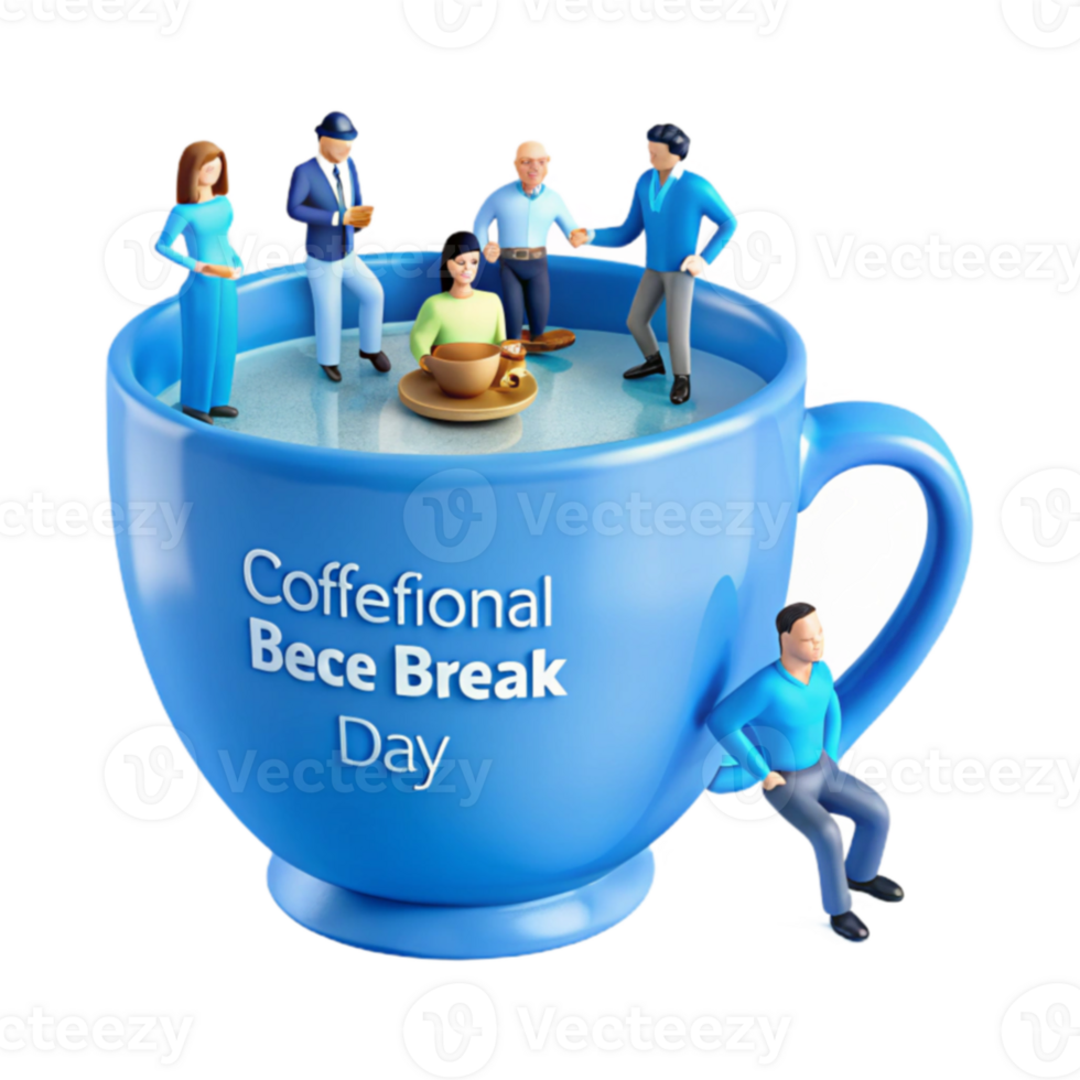 Coffee Break with Friends A Moment of Relaxation in a Giant Mug png