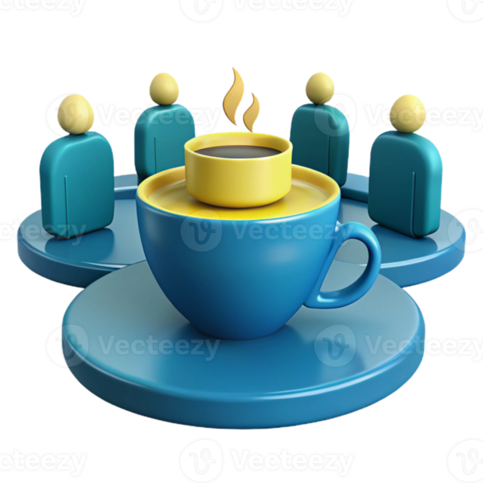 Coffee Break with Friends A 3D Illustration png