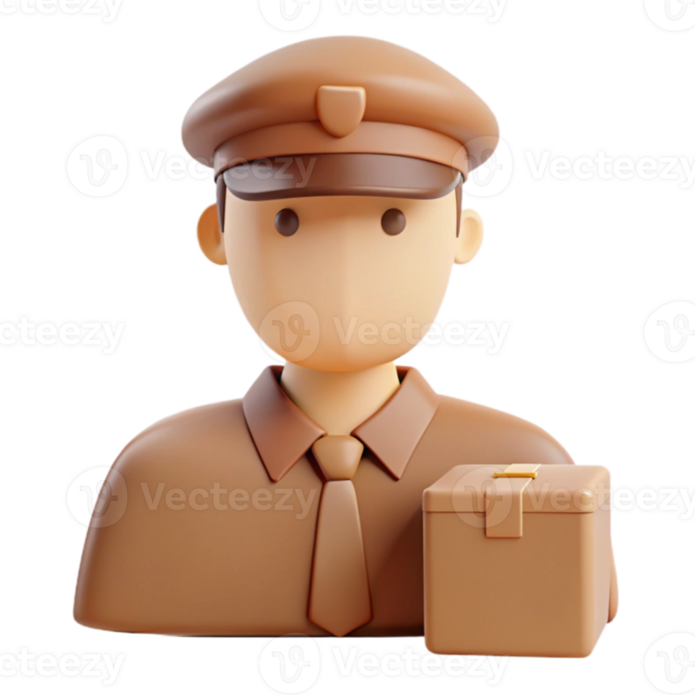 Delivery Person Holding a Package png