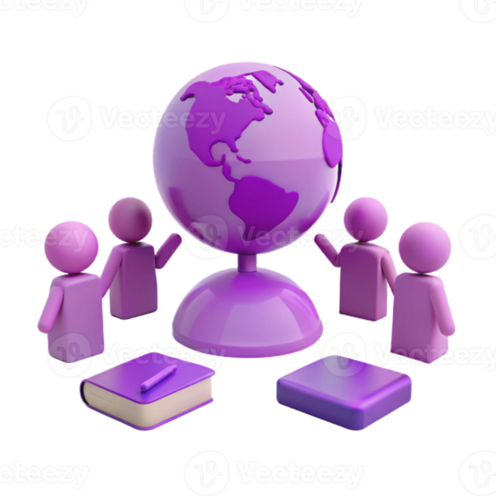 Global Collaboration A Group of People Gathered Around a Globe png