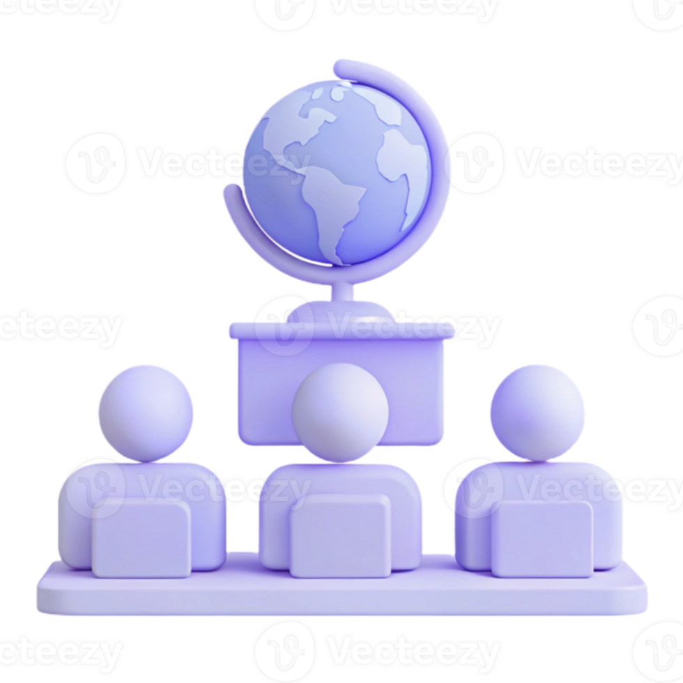 Global Collaboration A 3D Representation of Teamwork and International Connection png